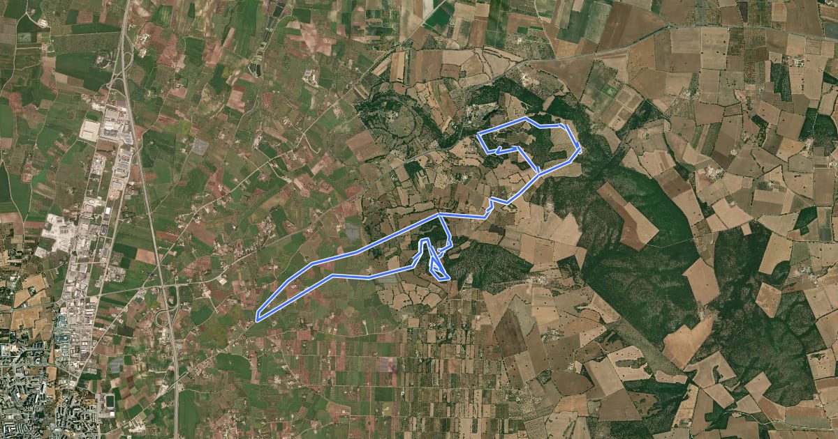 Маршрут XC Monte Sannace 2022 на спутниковом снимке