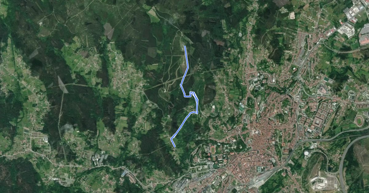Маршрут Xiro dos Montes 04 Monte Pedroso - Monte de Vidán на спутниковом снимке