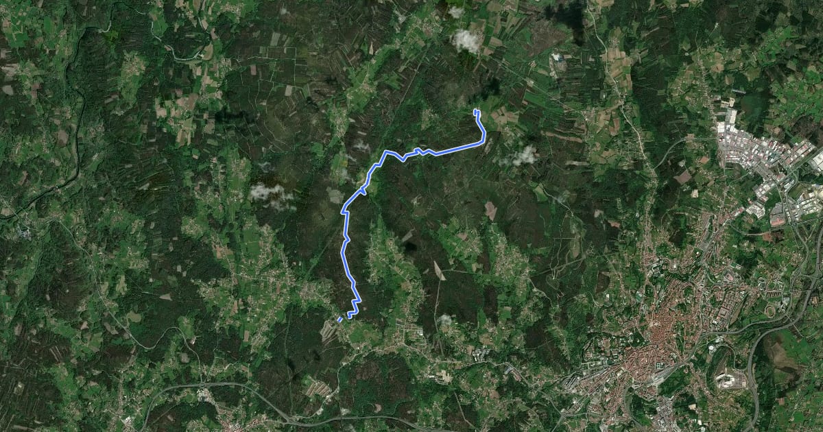 Маршрут Xiro Grande dos Montes 07 Portela de Figueiras - Portela de Villestro на спутниковом снимке