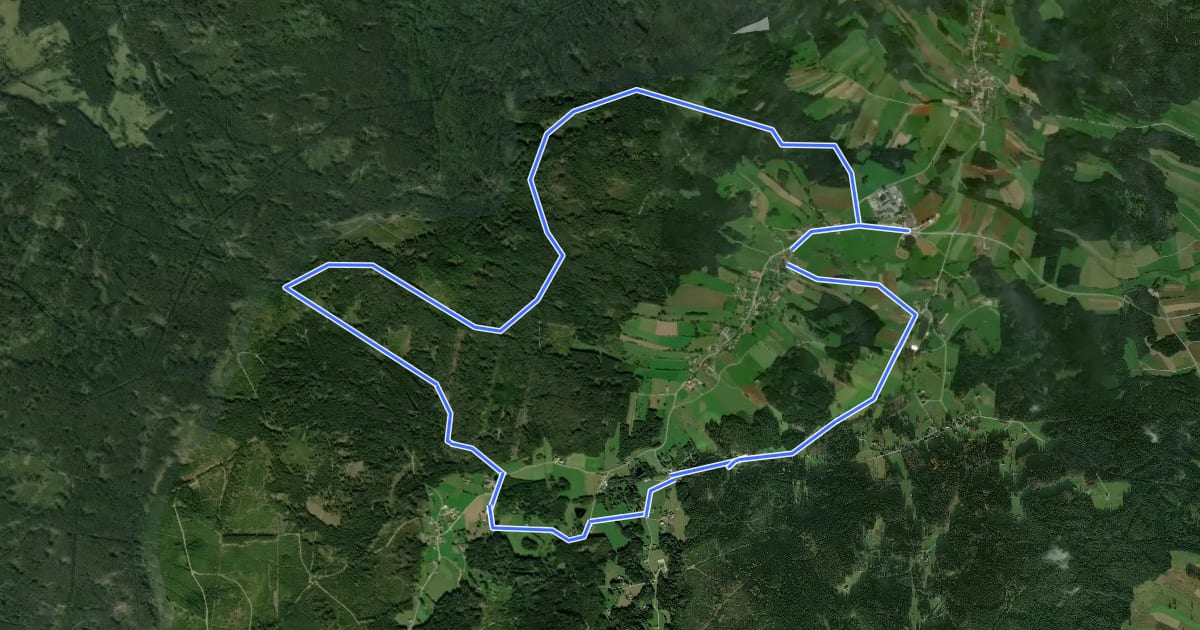 Маршрут Xundwärts-Route Bergfeld (1) на спутниковом снимке