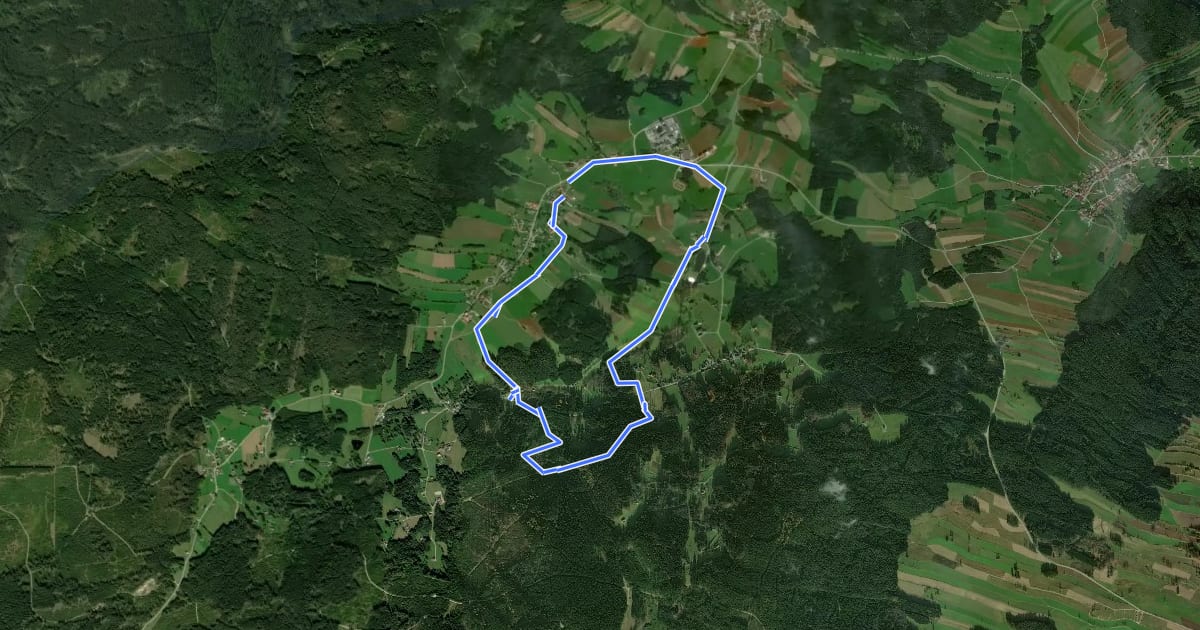 Маршрут Xundwärts-Route Sagberg (4) на спутниковом снимке