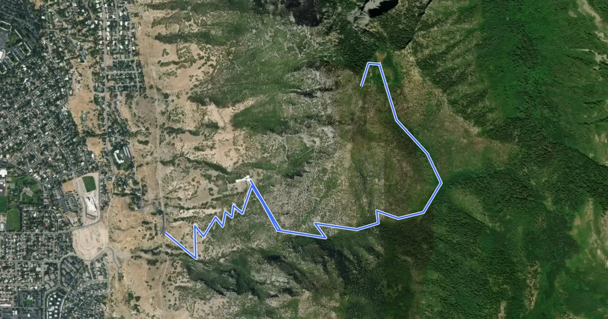 Маршрут Y Mountain на спутниковом снимке