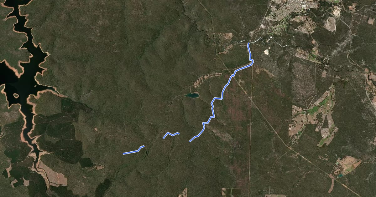Маршрут Yabberup Cycle Trail на спутниковом снимке