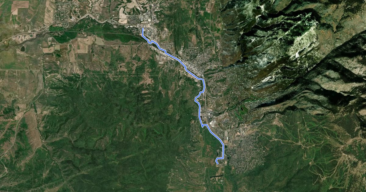 Маршрут Yampa River Trail на спутниковом снимке