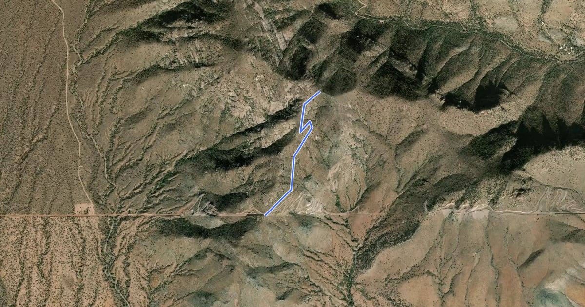 Маршрут Yaqui Ridge Trail на спутниковом снимке