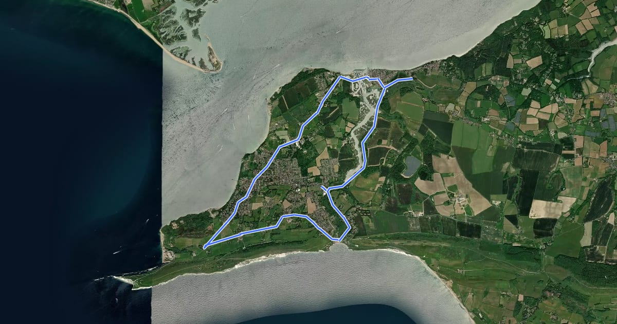 Маршрут Yarmouth/Freshwater (Route 1) на спутниковом снимке