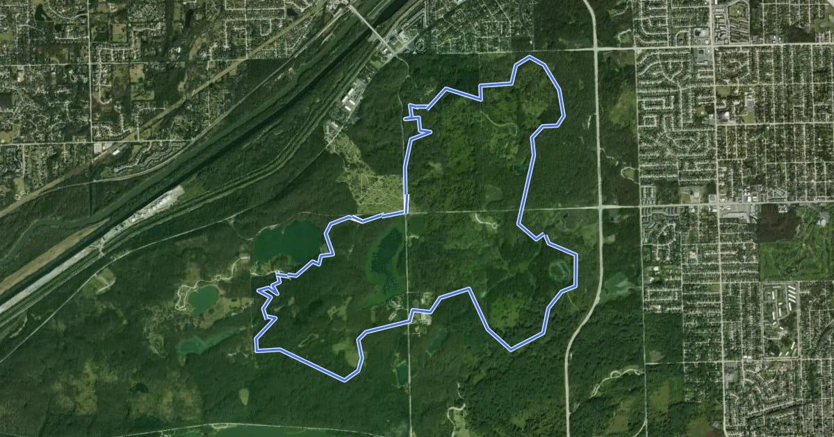 Маршрут Yellow East Trail на спутниковом снимке