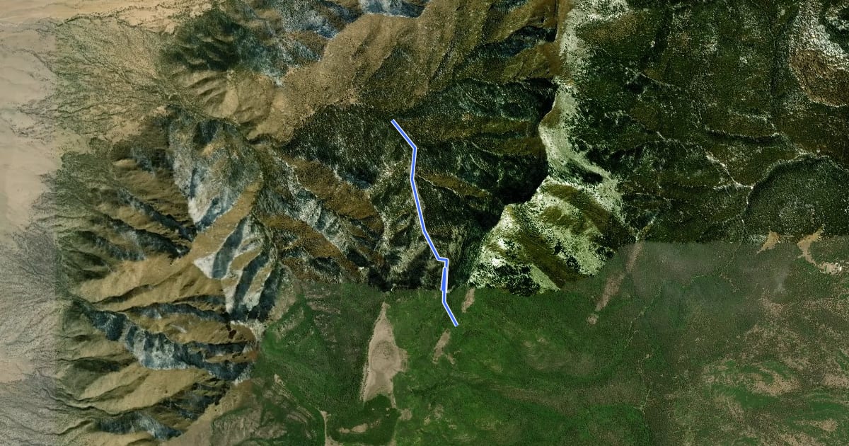 Маршрут Yellowstone Route на спутниковом снимке