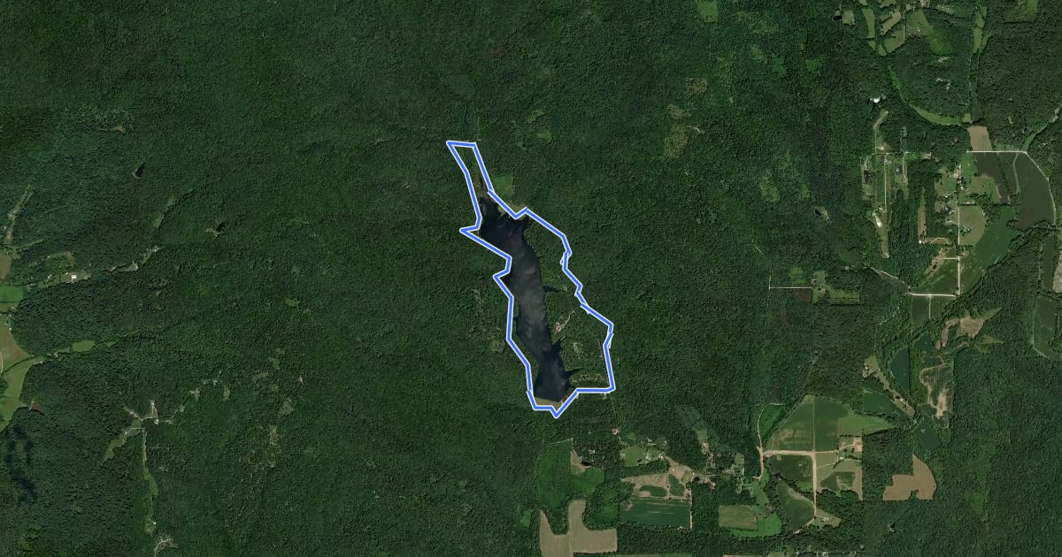 Маршрут Yellowwood Lake Trail на спутниковом снимке