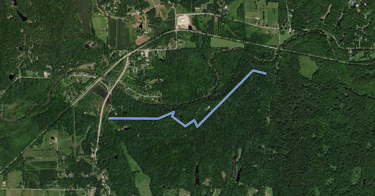 Маршрут Yellowwood Trail на спутниковом снимке