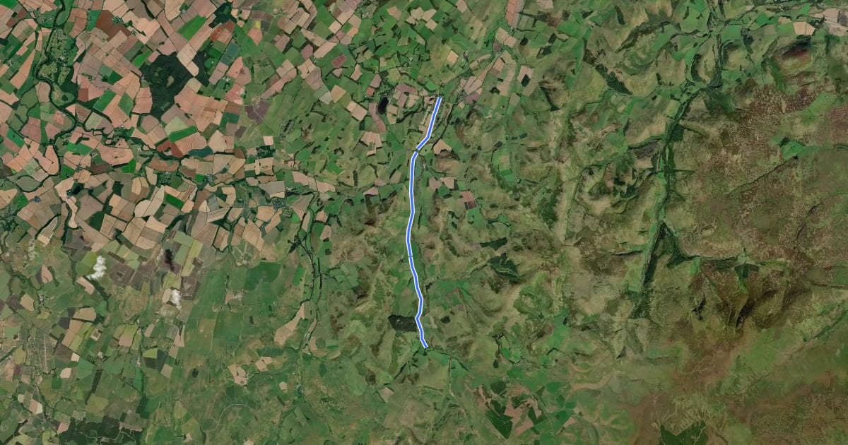 Маршрут Yetholm Orange route на спутниковом снимке