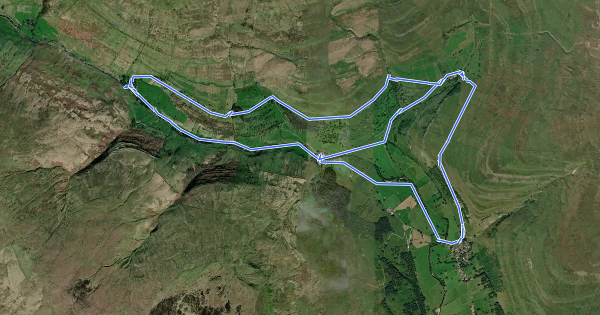 Маршрут Yockenthwaite to Cray walk, Upper Wharfdale на спутниковом снимке
