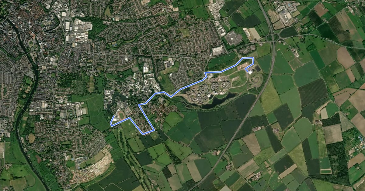 Маршрут YorActive Trail на спутниковом снимке