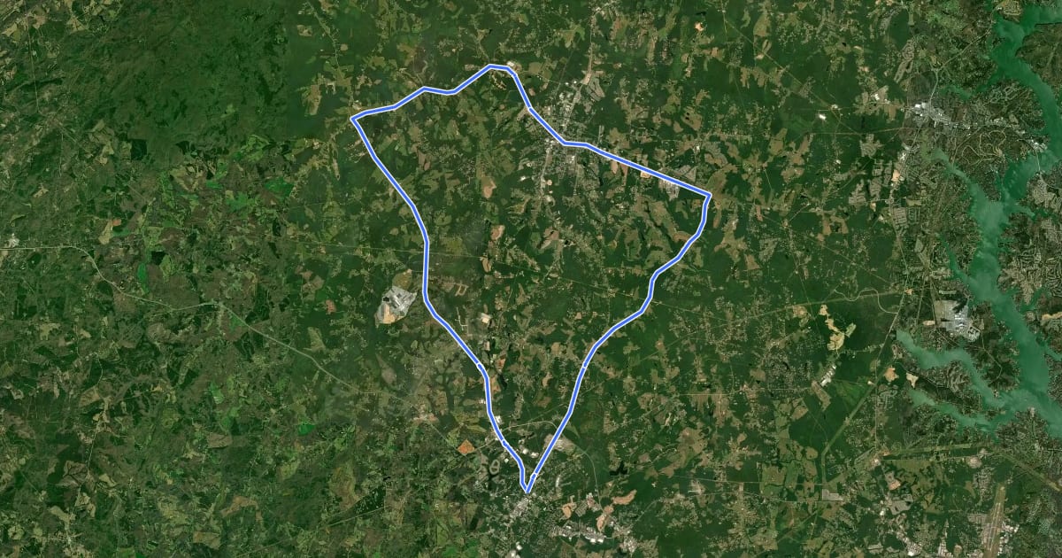 Маршрут York County Bike Route 3 на спутниковом снимке