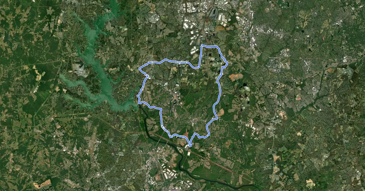 Маршрут York County Bike Route 4 на спутниковом снимке