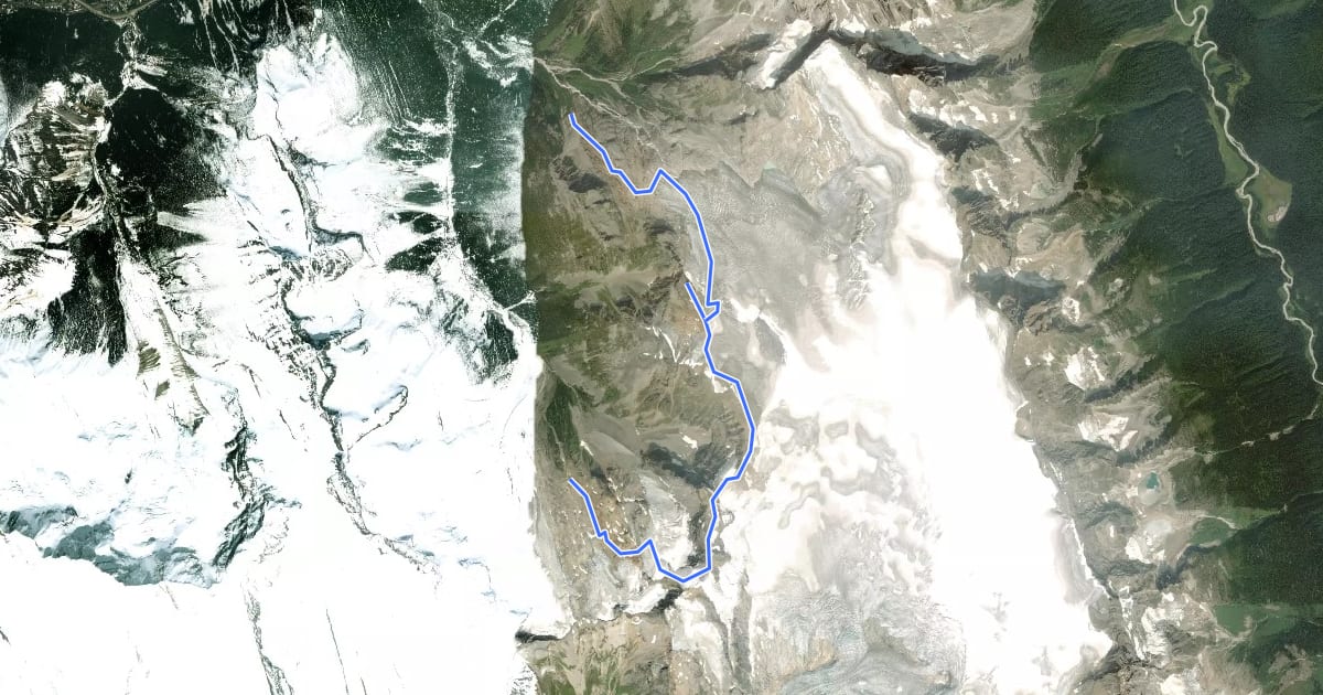 Маршрут Young's Peak Traverse на спутниковом снимке