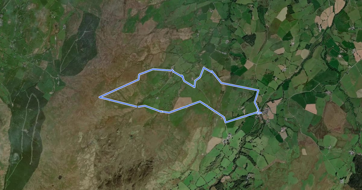 Маршрут Ysbyty Ifan and Cwm Eidda walk, Ysbyty на спутниковом снимке