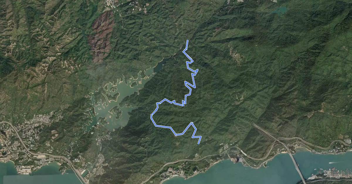 Маршрут 圓墩郊遊徑 Yuen Tun Country Trail на спутниковом снимке