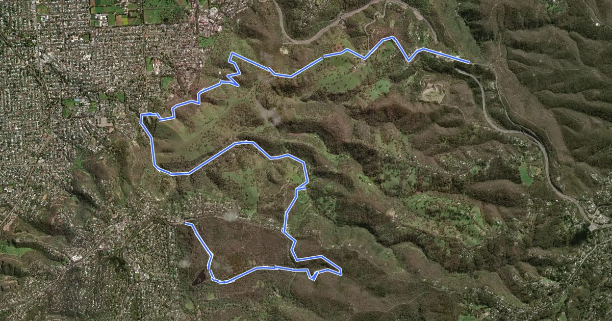 Маршрут Yurrebilla Trail Section 1 на спутниковом снимке