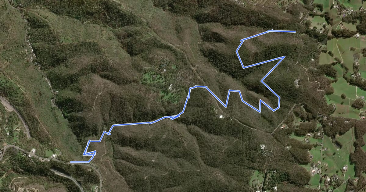 Маршрут Yurrebilla Trail Section 2 на спутниковом снимке