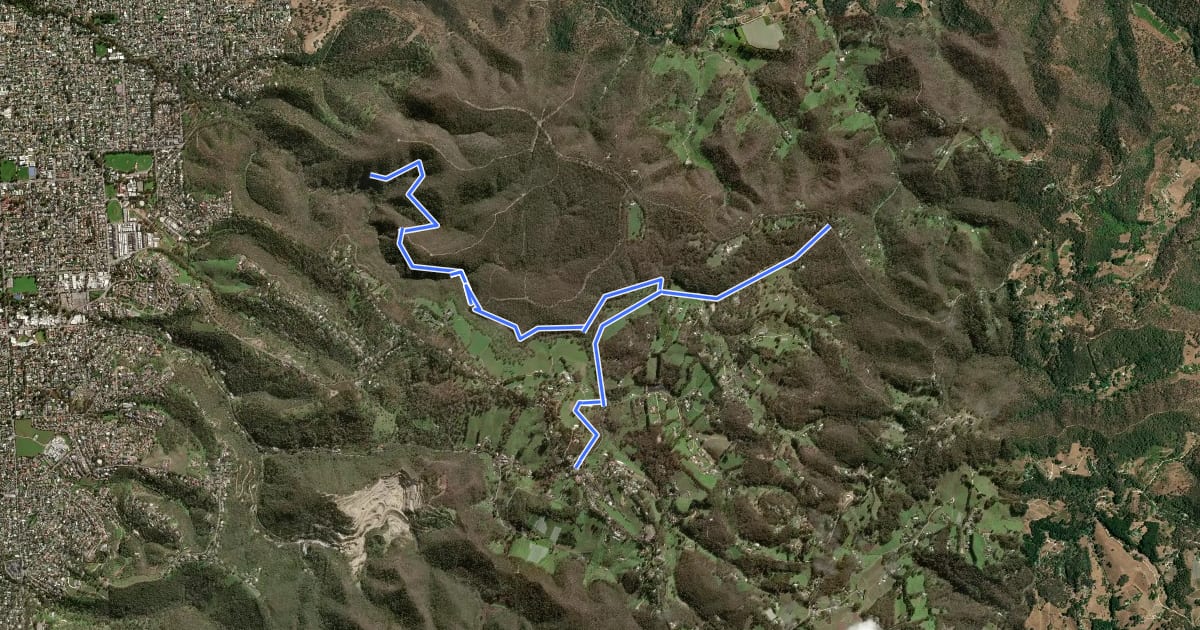 Маршрут Yurrebilla Trail Section 4 на спутниковом снимке