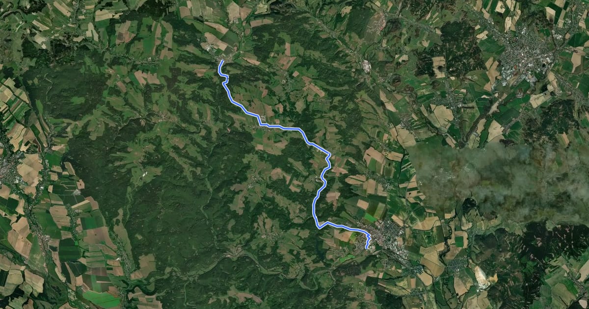 Маршрут Zábřeh, krytý bazén - Štíty, napojení na 4224 на спутниковом снимке
