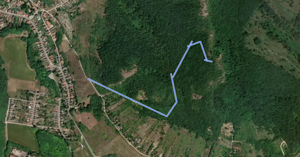 Маршрут Z▲ (Bajót, Panoráma út – Öreg-kő kilátóhely) на спутниковом снимке