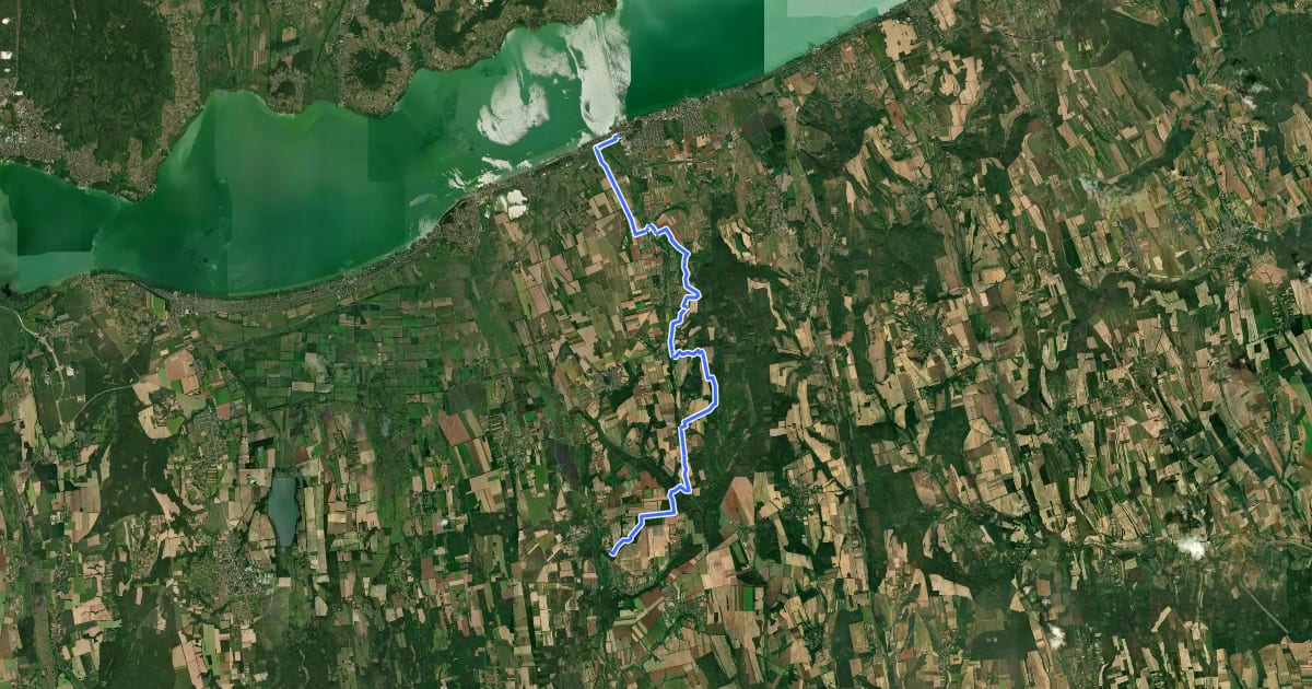Маршрут Z (Balatonboglár – Somogyvár) на спутниковом снимке