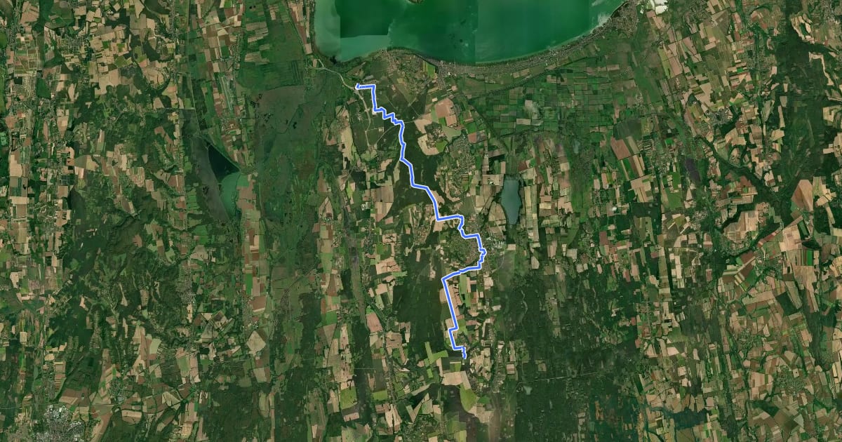 Маршрут Z (Balatonszentgyörgy – Marcali - Gadány – RPDDK) на спутниковом снимке