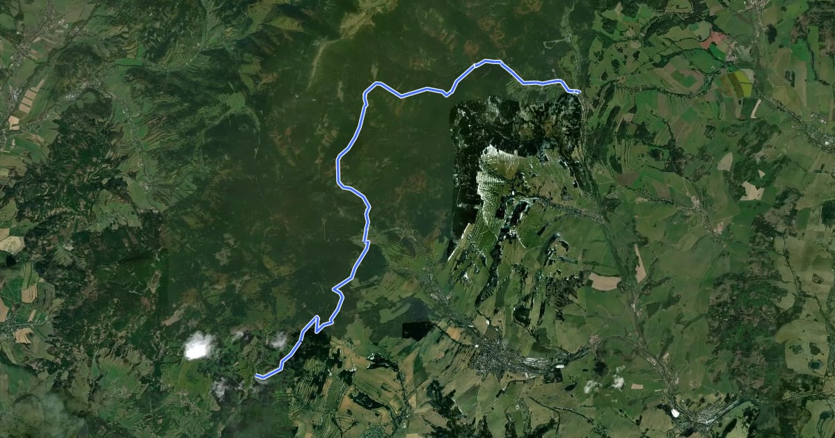 Маршрут [Z] Bedřichov - Malá Morávka (Rychta) на спутниковом снимке