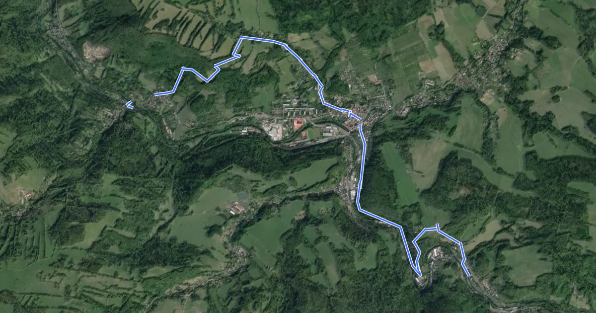 Маршрут [Z] Benešov nad Ploučnicí - Františkov nad Ploučnicí на спутниковом снимке