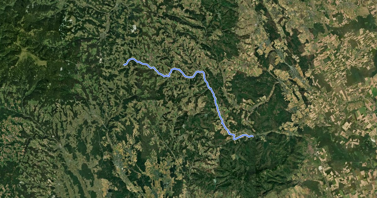 Маршрут Zöberntal Radwanderweg на спутниковом снимке