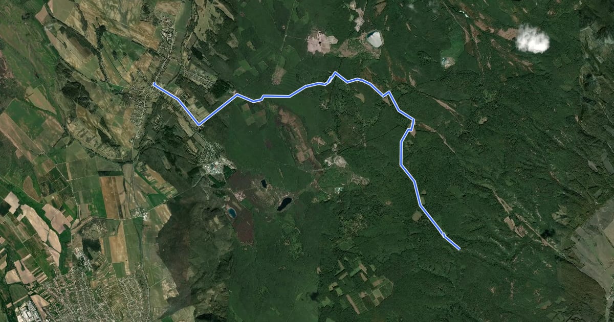 Маршрут Z (Géza- pihenő – Pusztavám) на спутниковом снимке