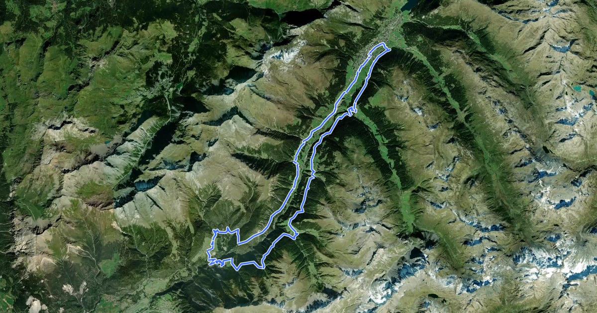 Маршрут Zügenschlucht на спутниковом снимке