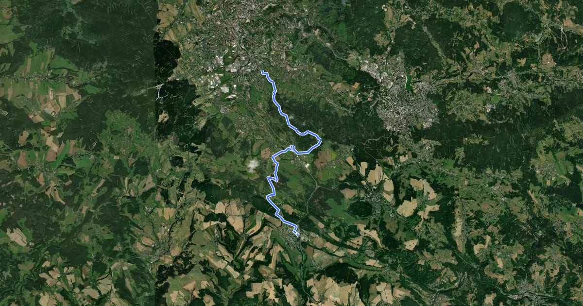 Маршрут [Z] Hodkovice nad Mohelkou-Liberec на спутниковом снимке