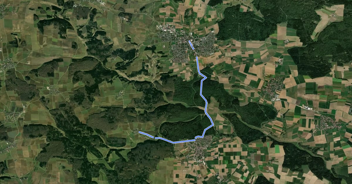 Маршрут Zähringen - Altheim - Gerstetten на спутниковом снимке