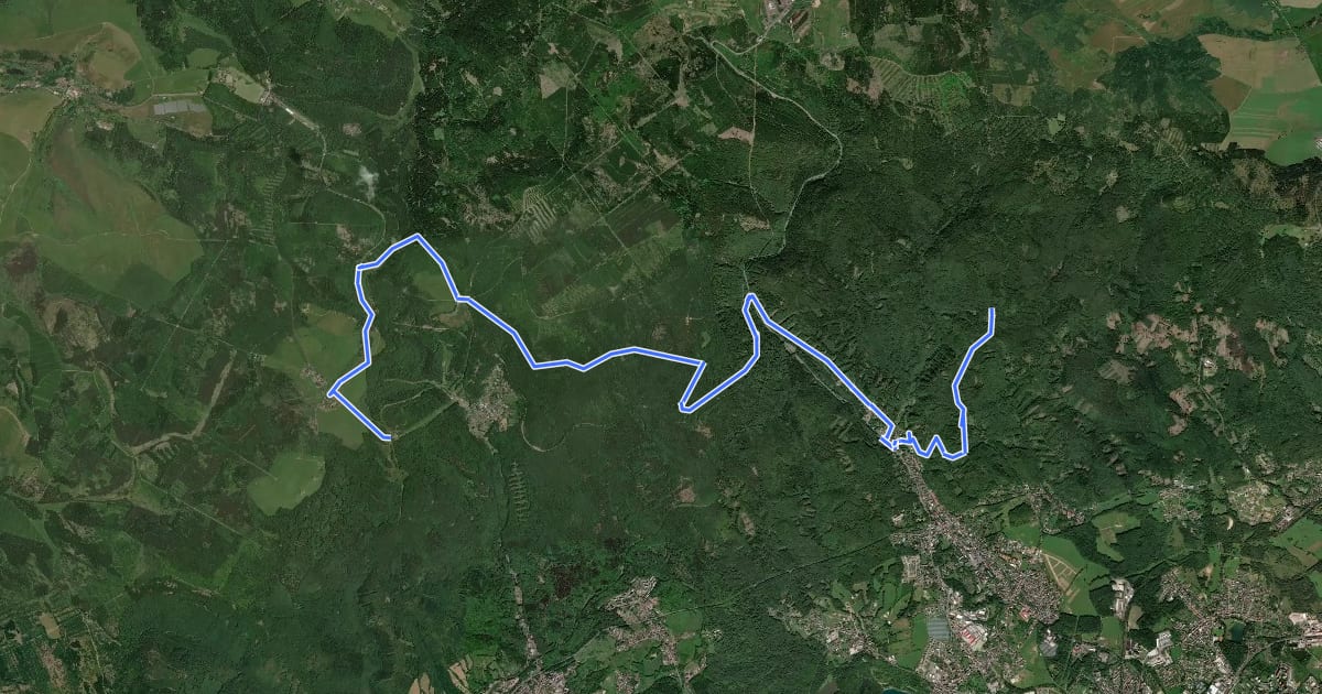 Маршрут [Z] Židovský vrch - Nové Město trafo на спутниковом снимке