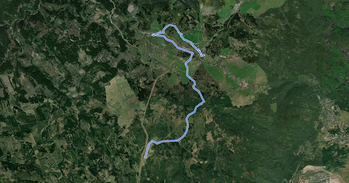 Маршрут Zážitková NS „Dvě země – jeden region“ на спутниковом снимке