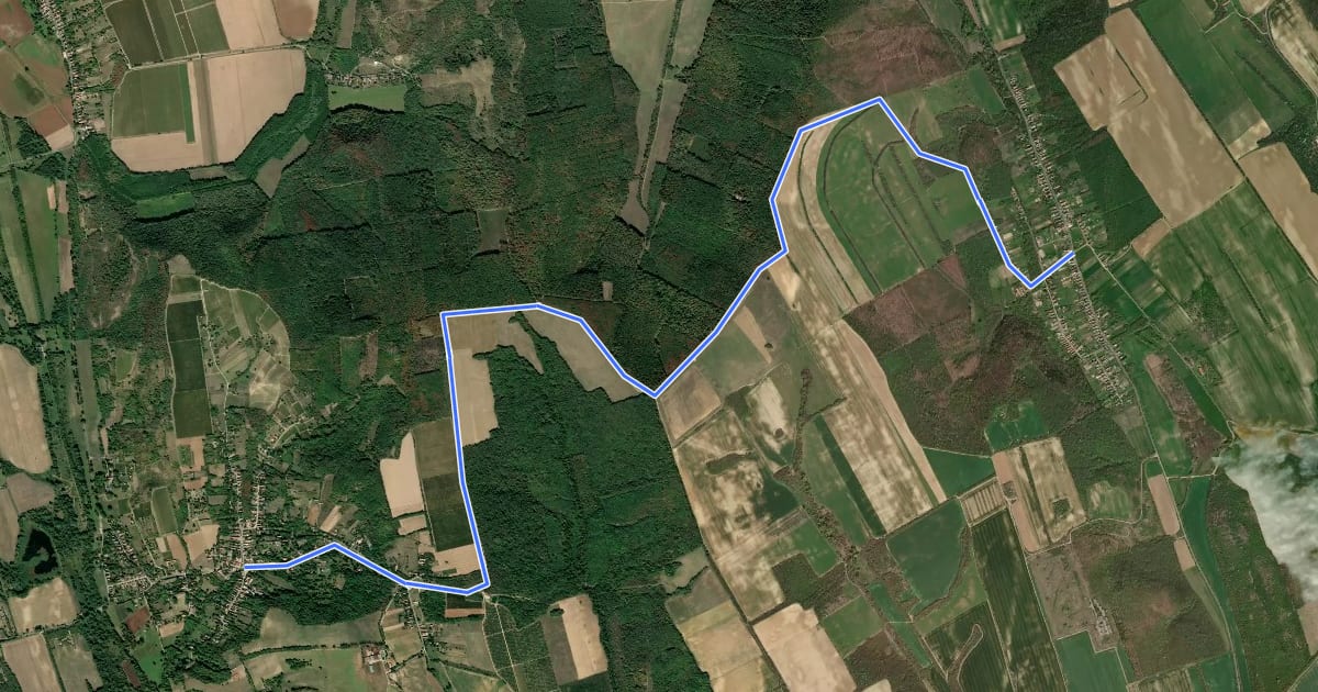 Маршрут Z (Kötcse - Pusztaszemes) на спутниковом снимке
