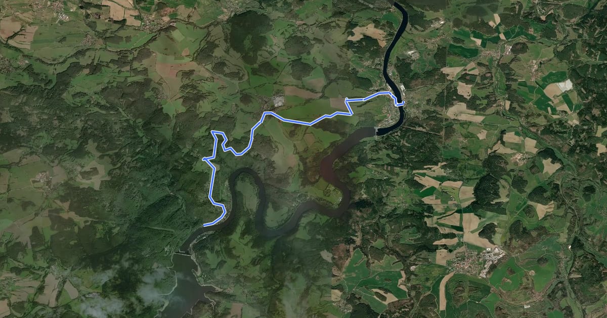 Маршрут [Z] Kamýk nad Vltavou - Solenice на спутниковом снимке
