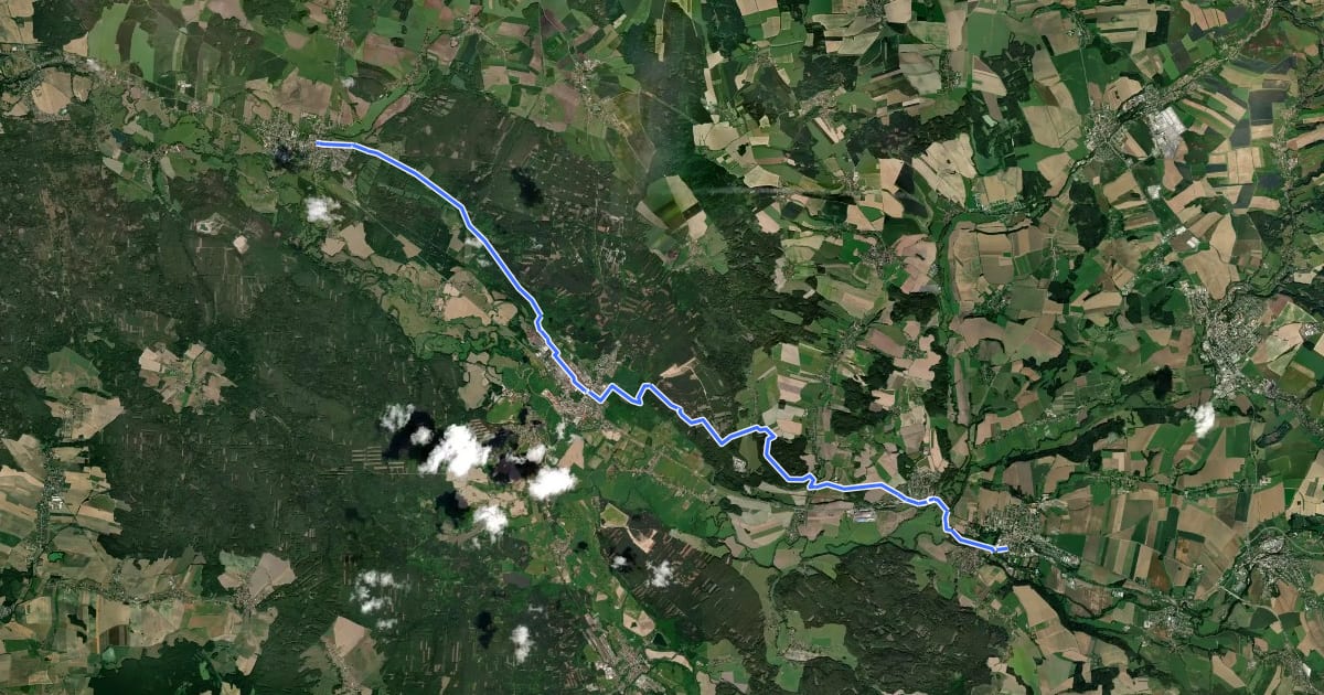 Маршрут [Z] Kostelec nad Orlicí - Třebechovice pod Orebem на спутниковом снимке