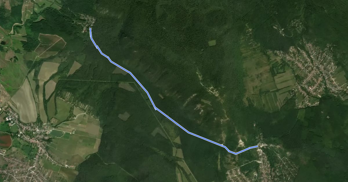 Маршрут zöld mtb (Pilisszántó – Klastrompuszta) на спутниковом снимке