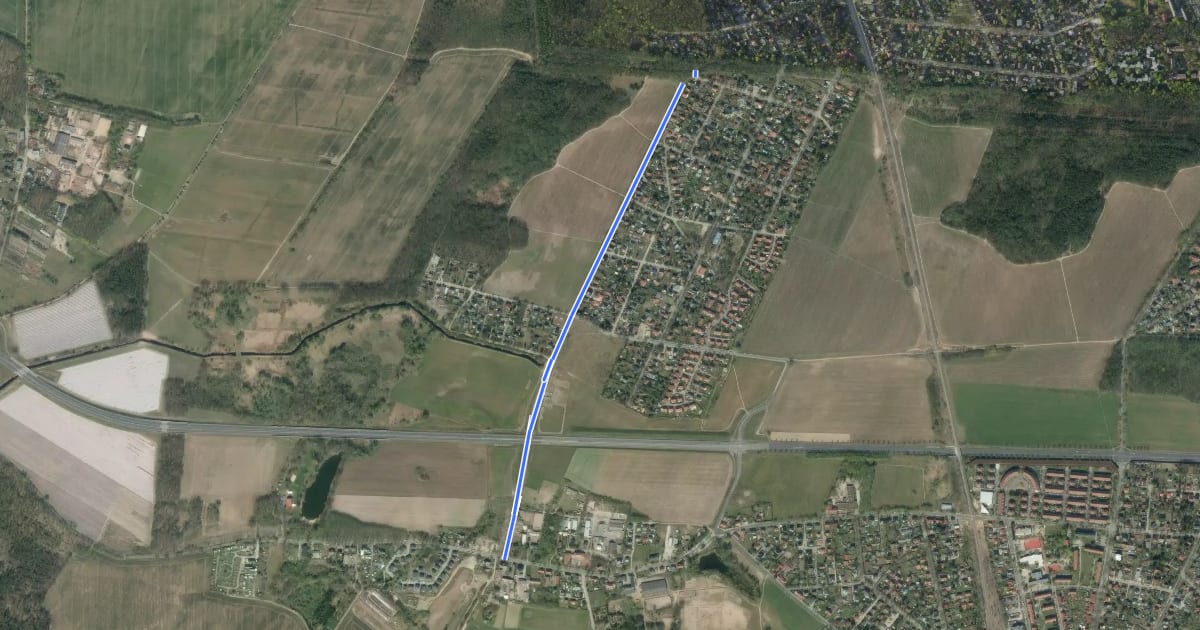 Маршрут Zülowroute на спутниковом снимке