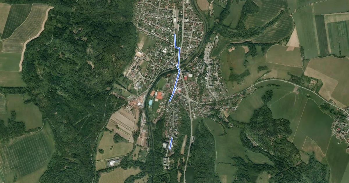 Маршрут [Z] NS Městská -Hradec nad Moravicí на спутниковом снимке