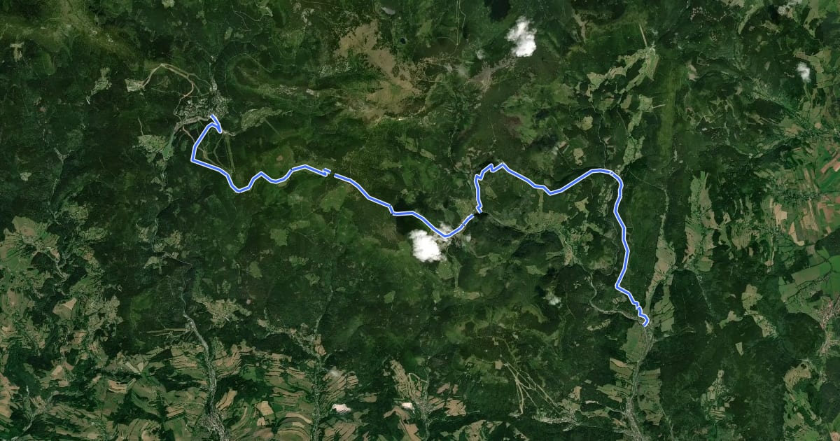 Маршрут [Z] Špindlerův Mlýn - Horní Maršov на спутниковом снимке
