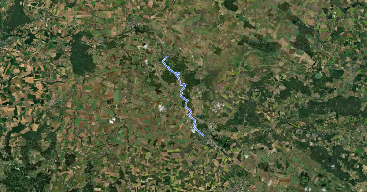 Маршрут [Z] Poděbrady - Kolín на спутниковом снимке