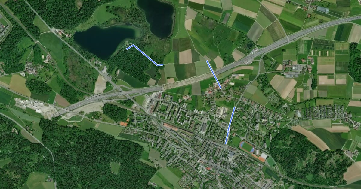 Маршрут Zürich Affoltern - Chatzensee Strandbad на спутниковом снимке