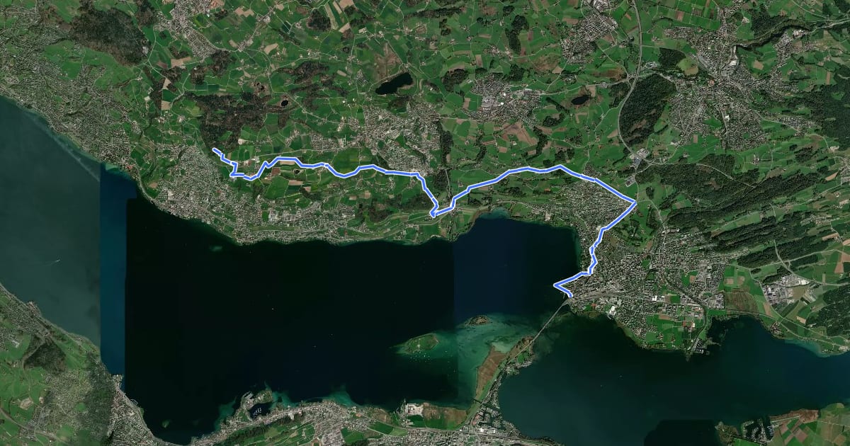 Маршрут Zürichsee Rundweg - Etappe 7 на спутниковом снимке