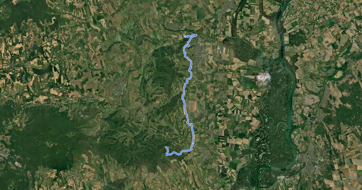 Маршрут Z, Szekszárdi borút на спутниковом снимке