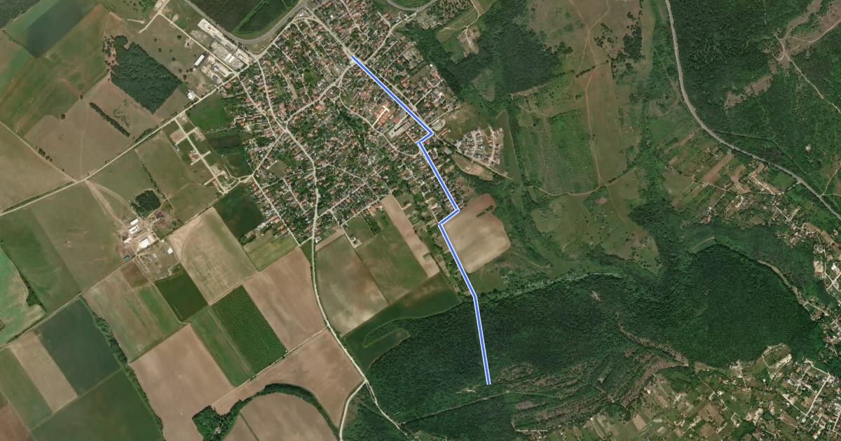Маршрут Z■ (Szentkirályszabadja – Kő-hegy) на спутниковом снимке